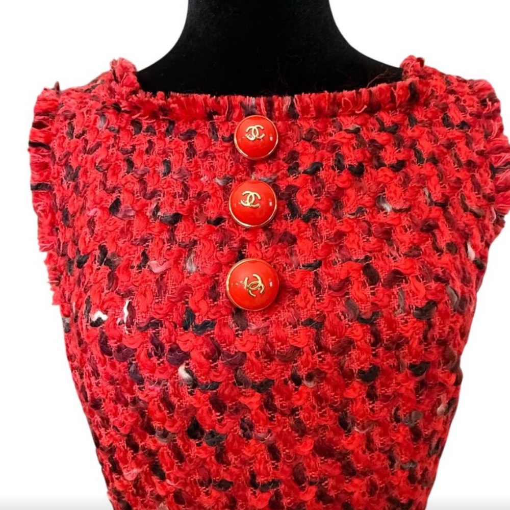 Authentic CHANEL Red Tweed Dress